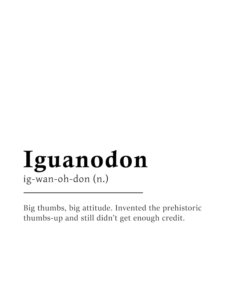 Iguanodon Definition Poster - Dictionary