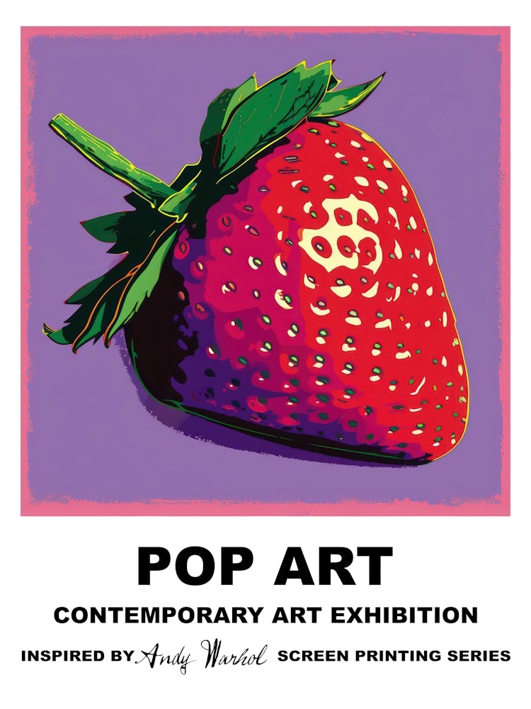 Poster Big Strawberry Pop Art 4