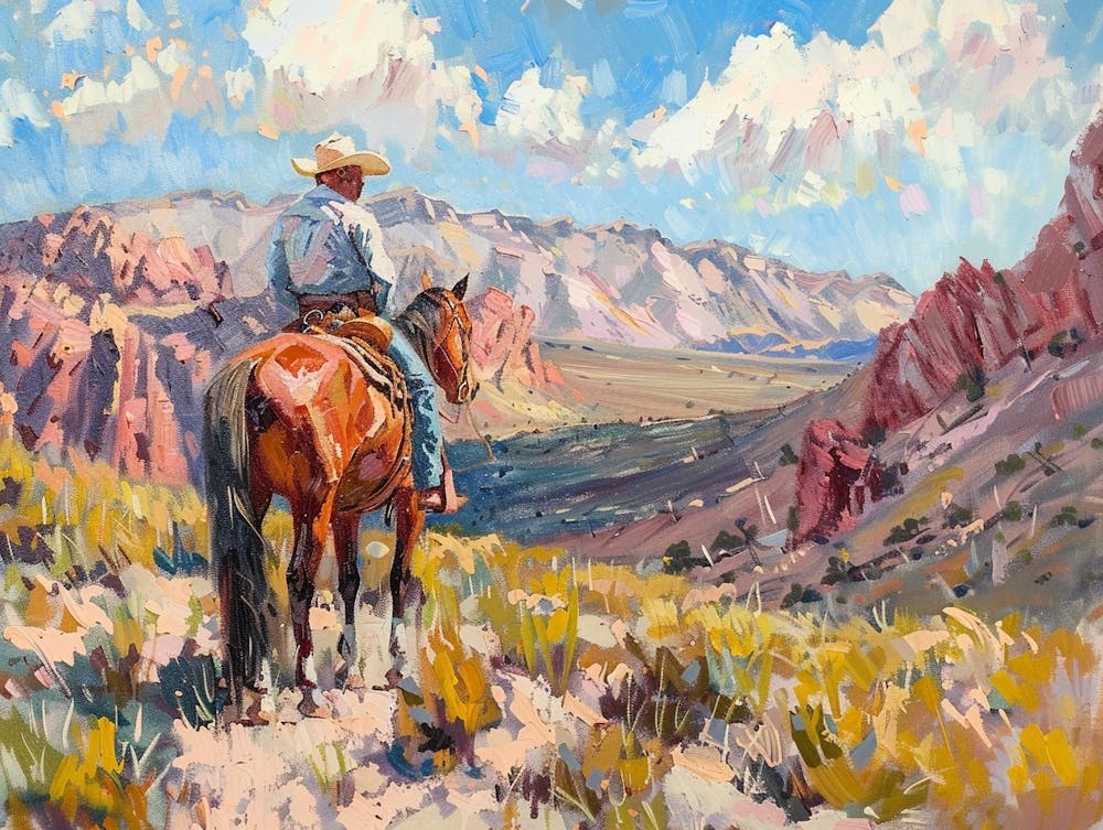 Cowboy In Red Rock Canyon Nevada 2