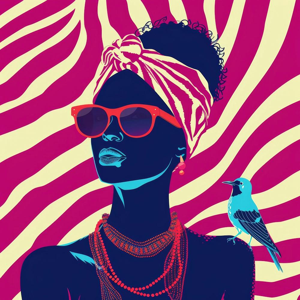 African Woman With Bird 1