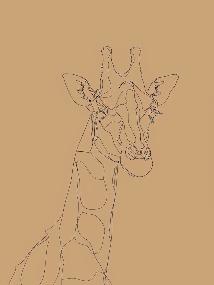 Giraffe - Boho, Line Art 19