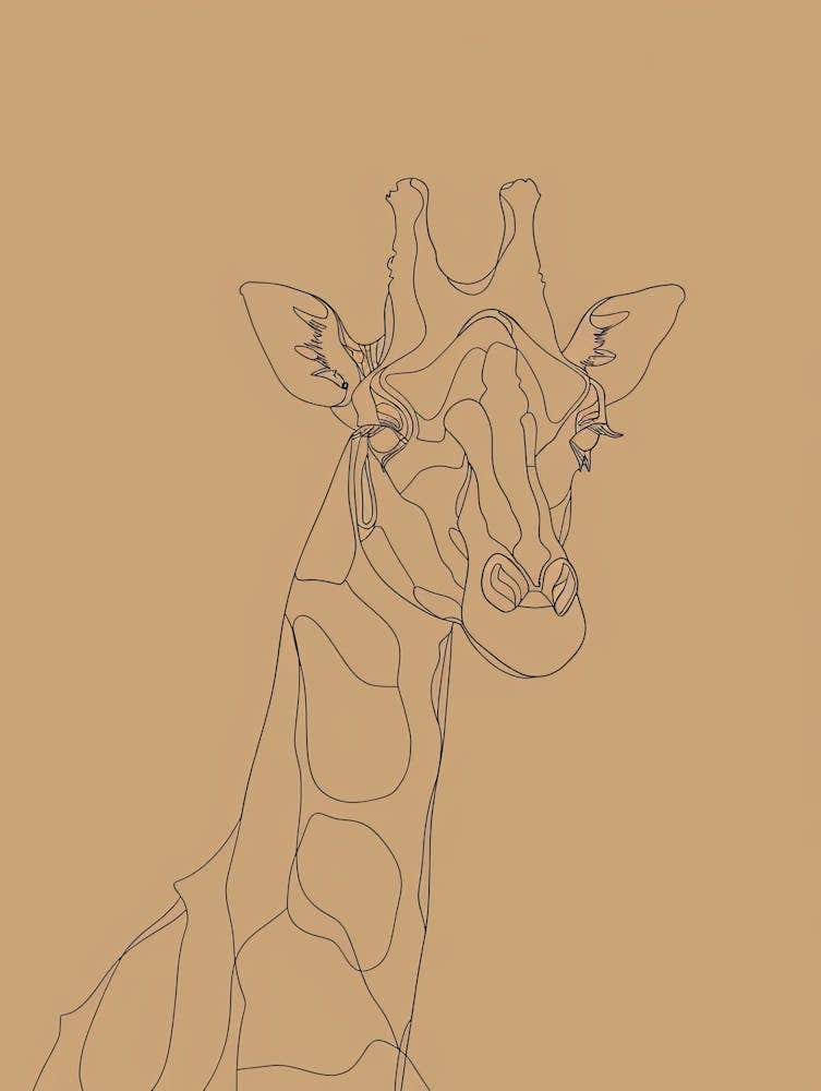 Giraffe - Boho, Line Art 19