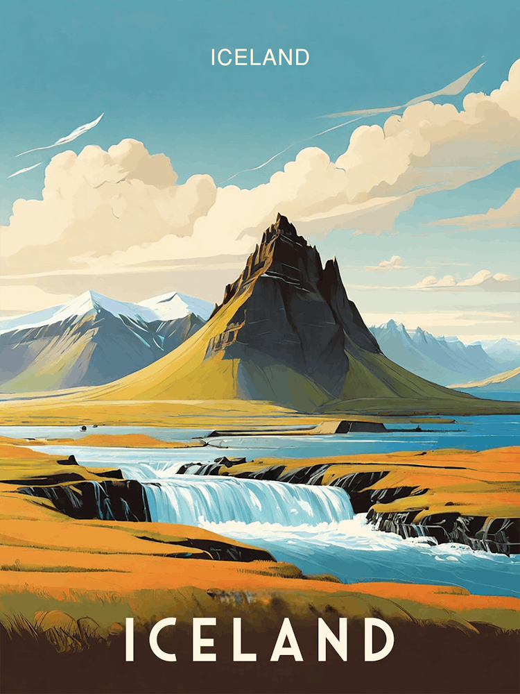 Vintage Travel Poster Iceland