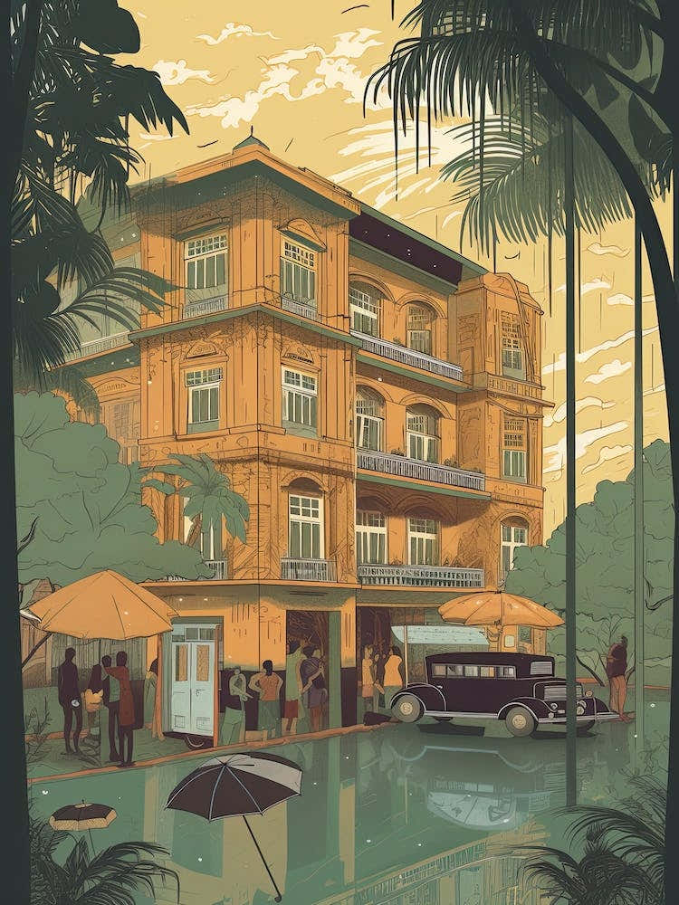 Rangoon Myanmar Travel Illustration 3
