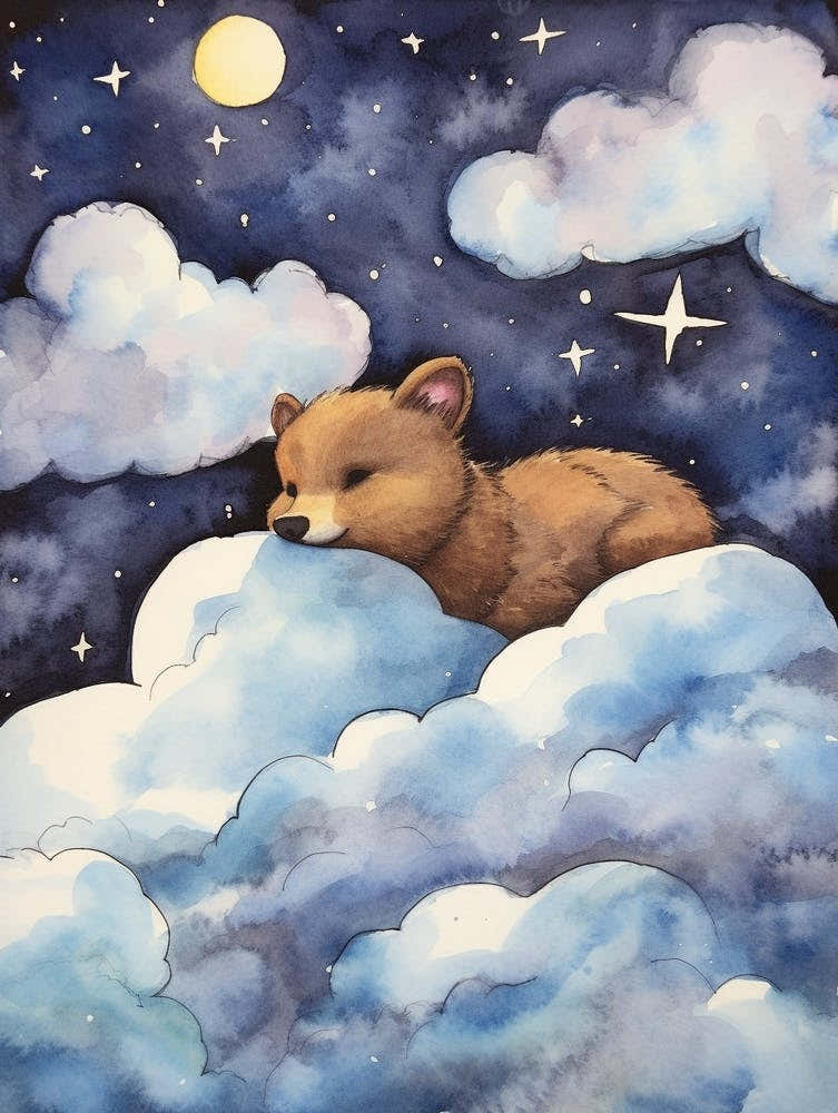 Baby Marten Sleeping In The Clouds