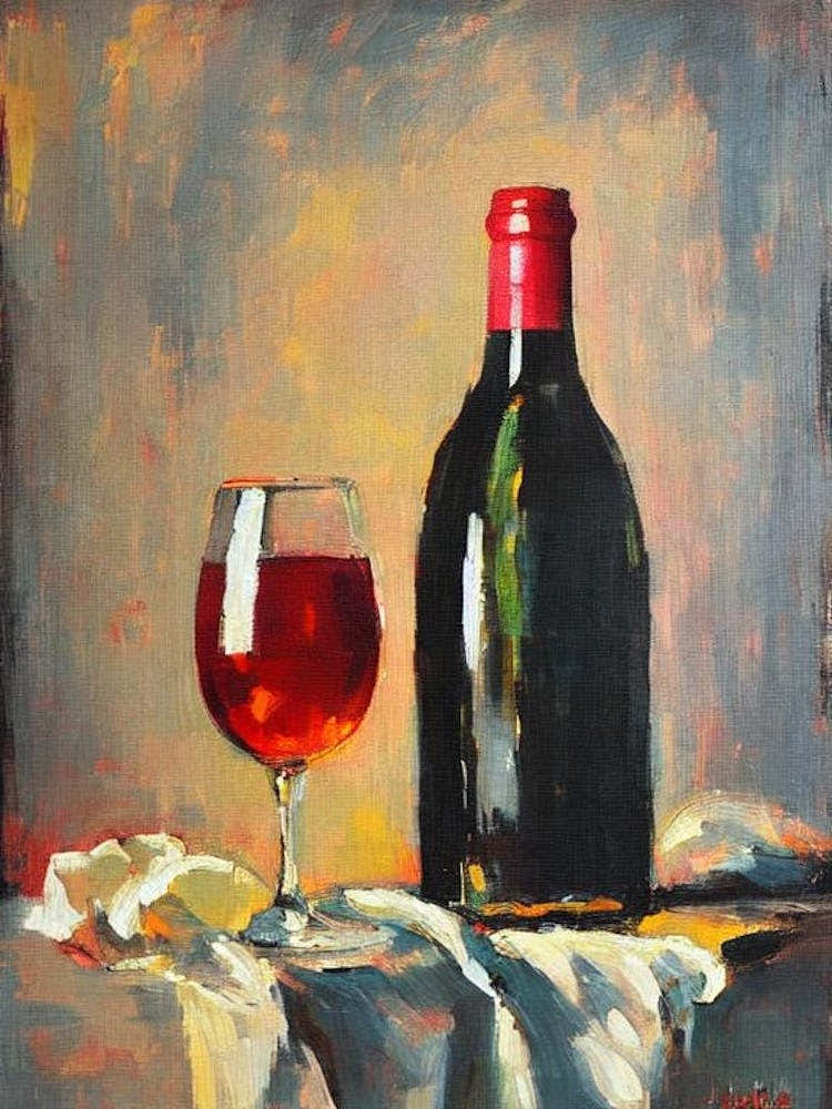 White Zinfandel Oil Painting Cocktail Poster
