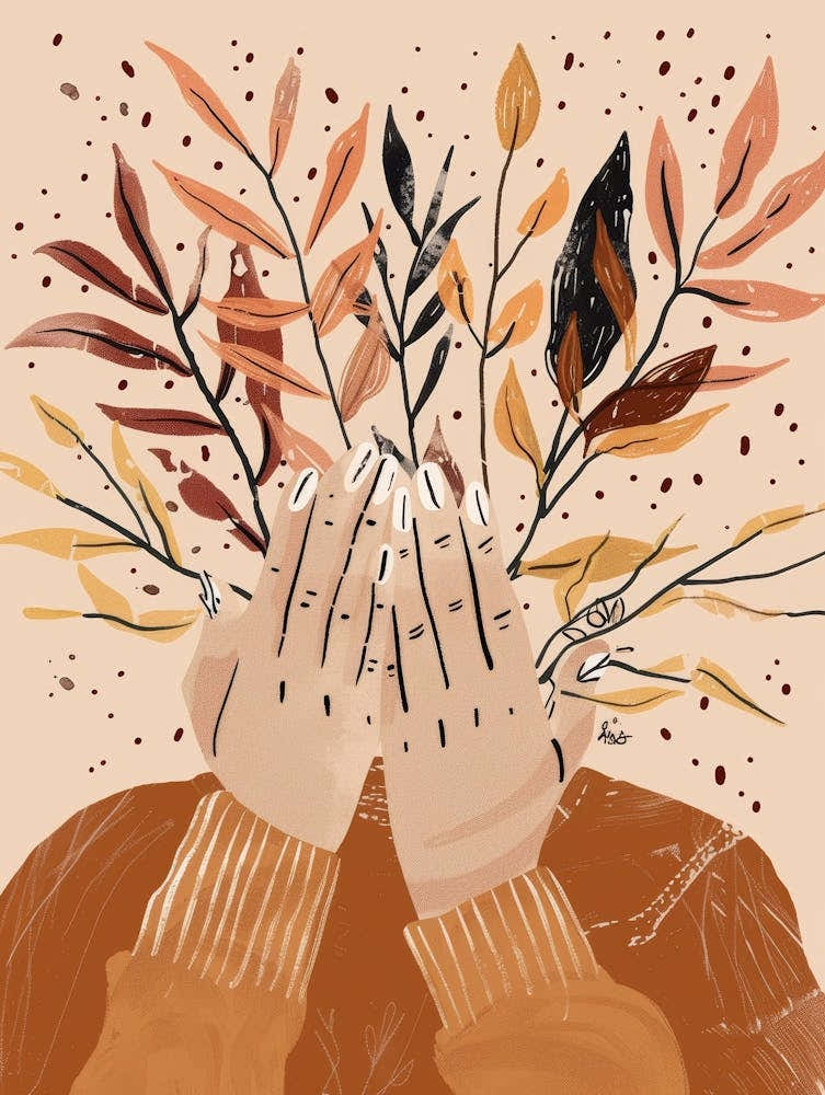 Autumn Leaves In Hands