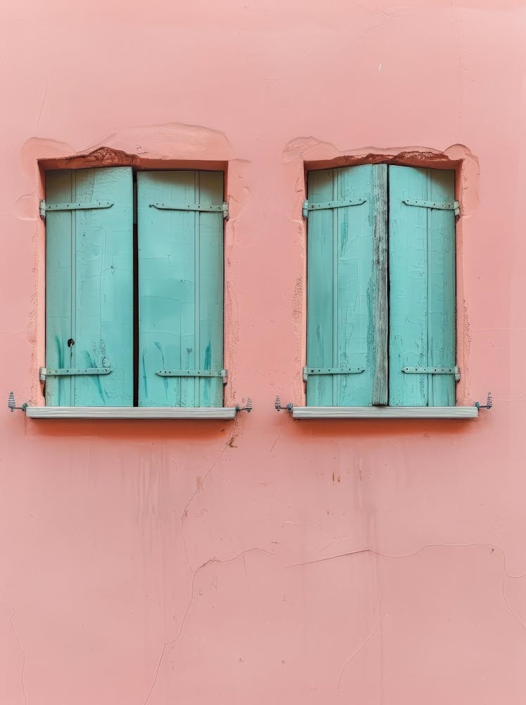 Shutters On A Pink Wall 1