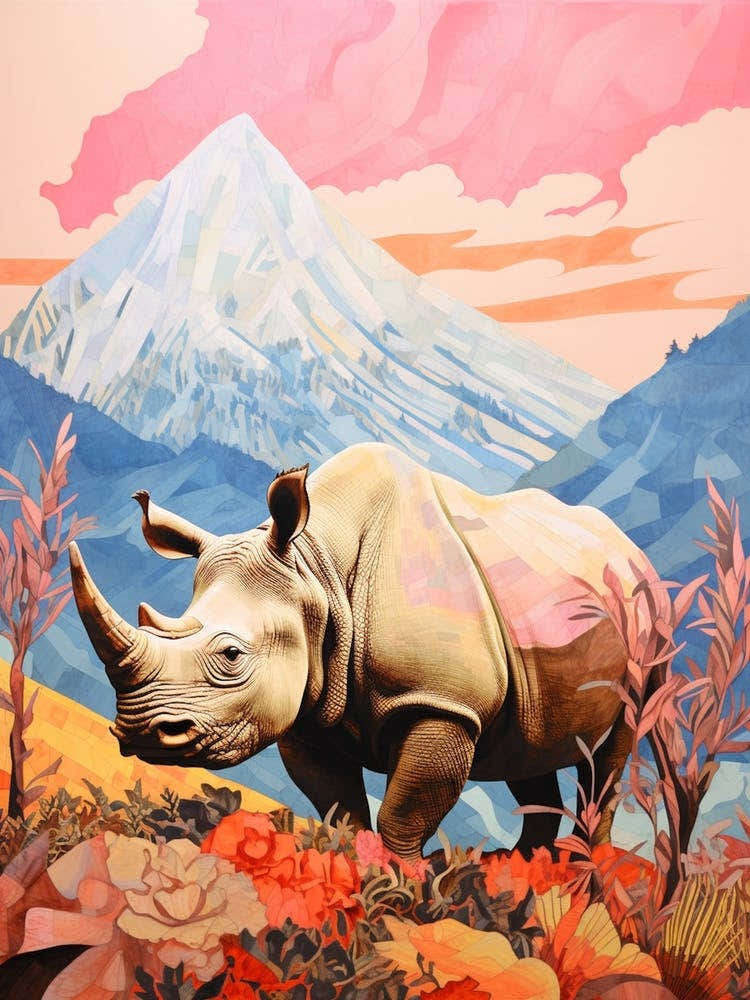 Colourful Floral Rhino 2