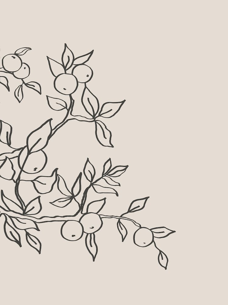 Line Art Apple Tree 01