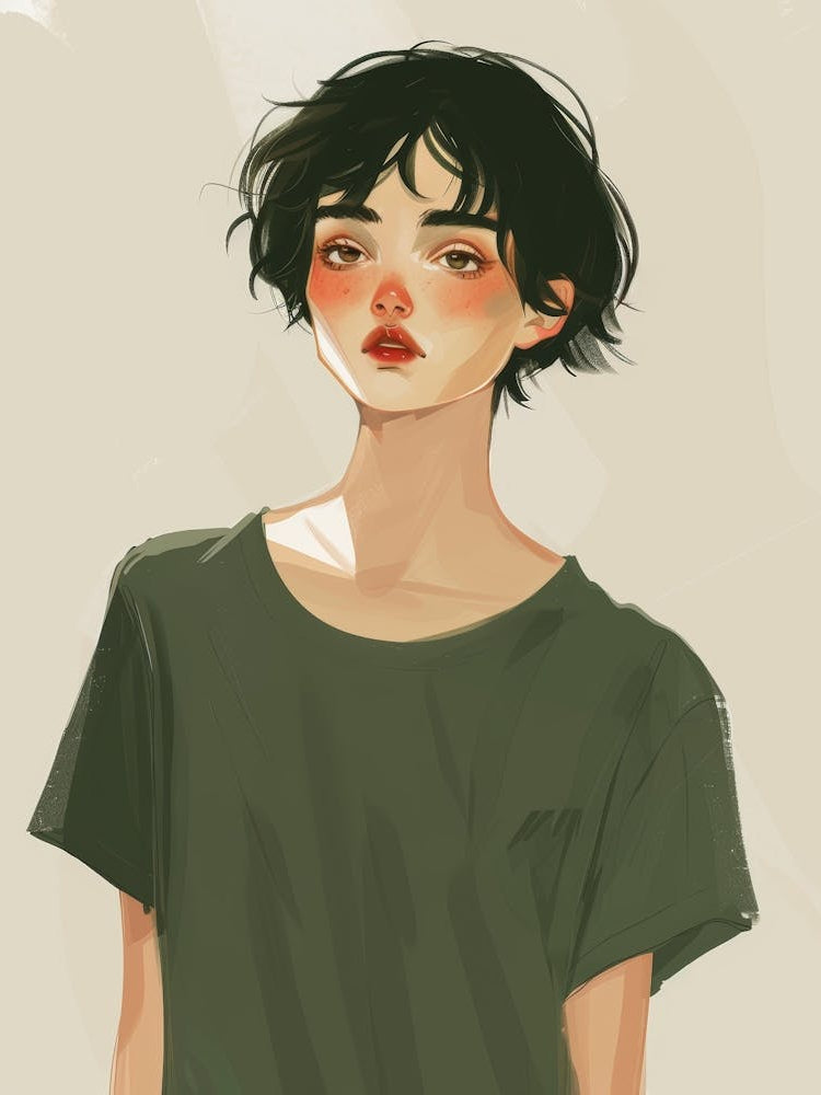 Cute Girl With Short Hair