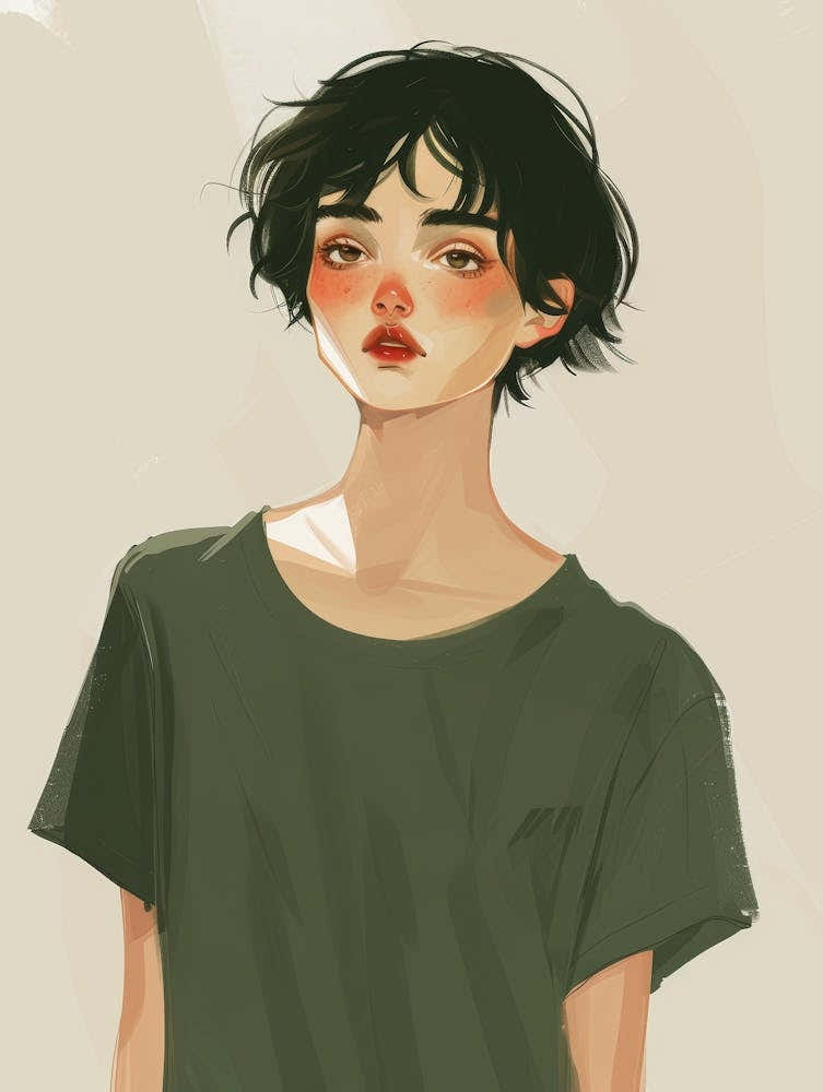 Cute Girl With Short Hair