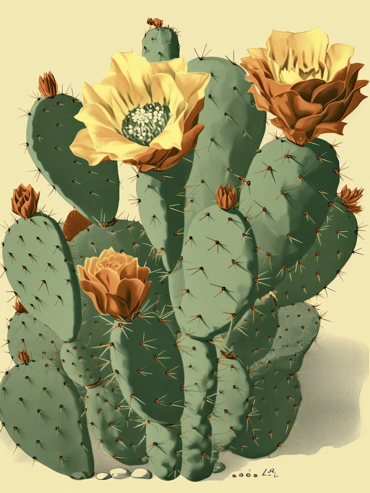 Vintage Cactus Illustration 3