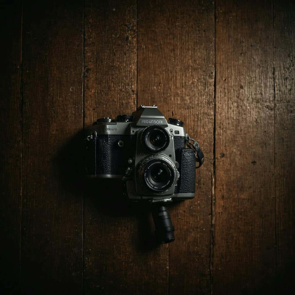 Camera On A Wooden Wall