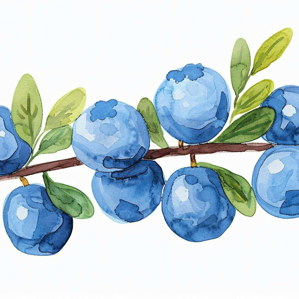Blueberries On A Branch