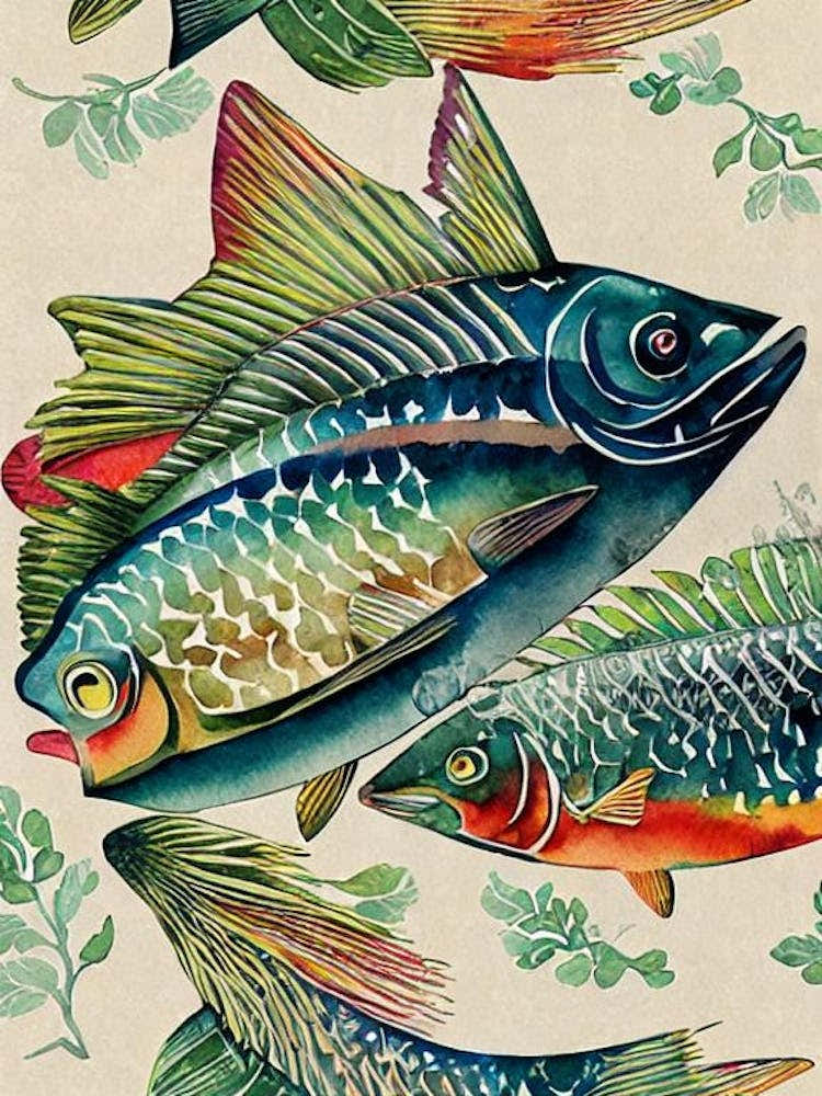 Hake Vintage Graphic Watercolour