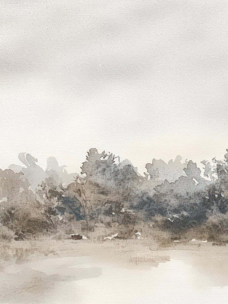 Neutral Landscape Watercolour Tree Vintage 1