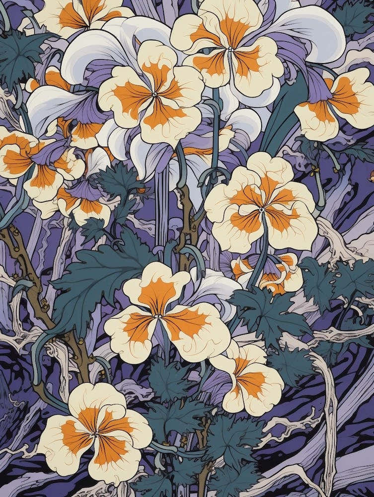 Dogtooth Violet Pattern Illustration