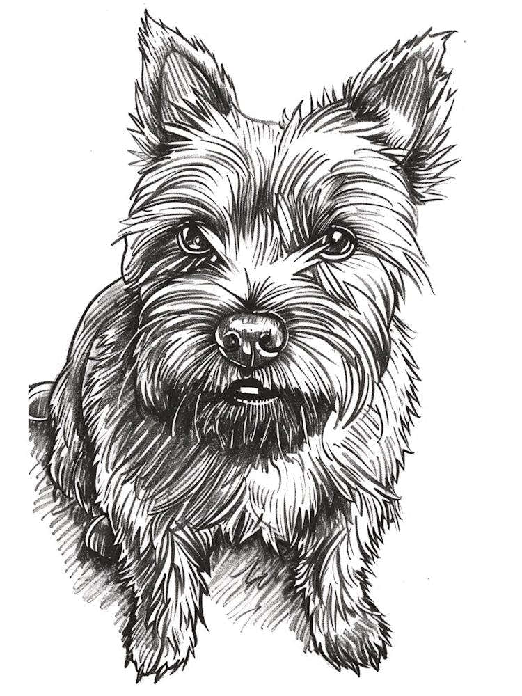 Lakeland Terrier Dog Line Sketch 3