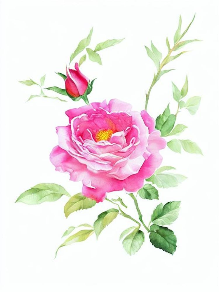 Rose 2 Watercolour Flower