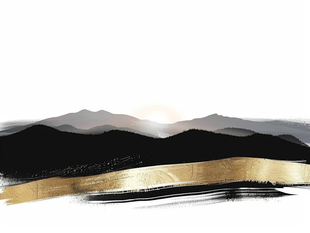 Mountains In Black And Gold