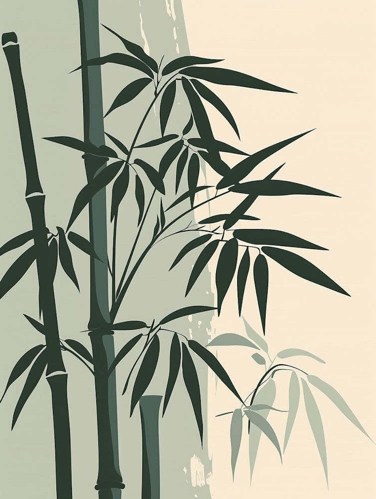 Bamboo Tree Minimal Japandi Illustration 4