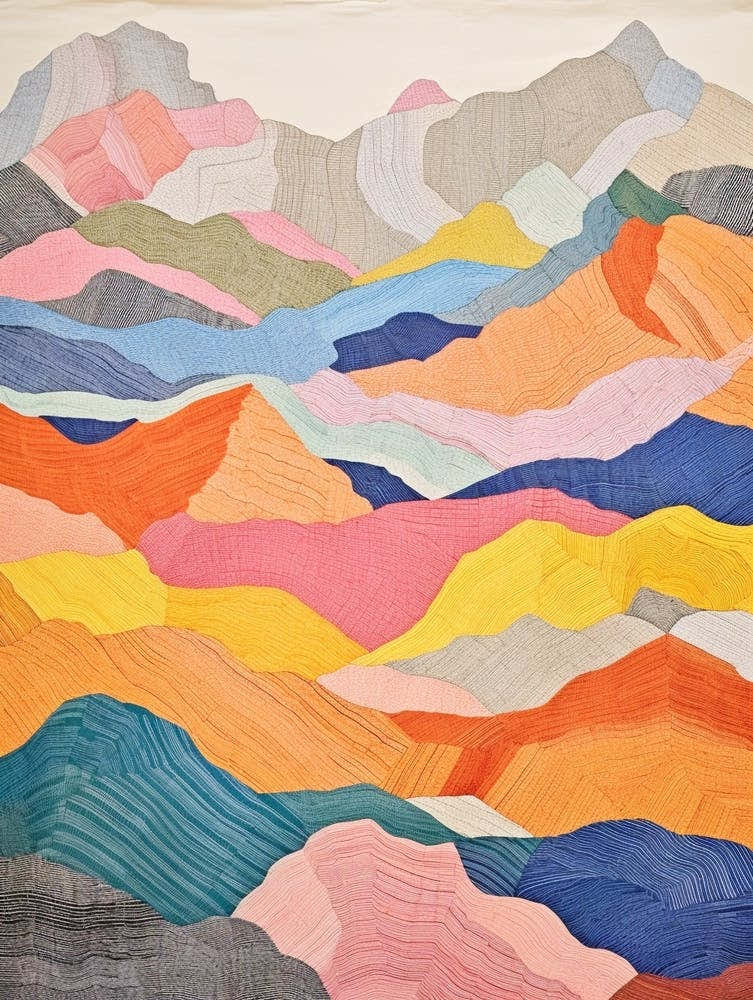 Mount Bierstadt United States 1 Colourful Mountain Illustration