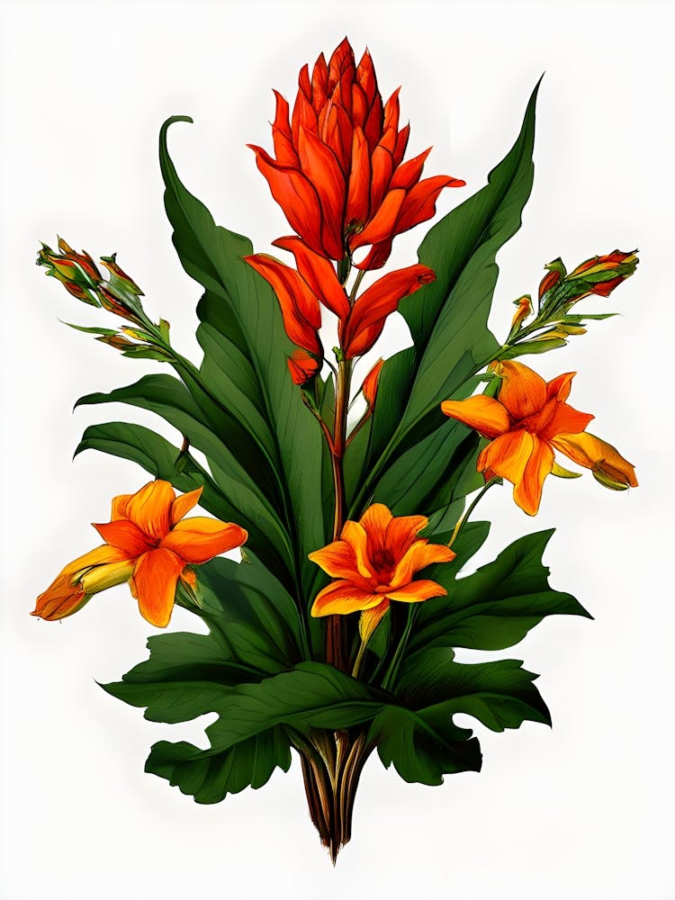 A Symphony of Summer: Canna, Lobster Claw, Lily in Vibrant Bloom