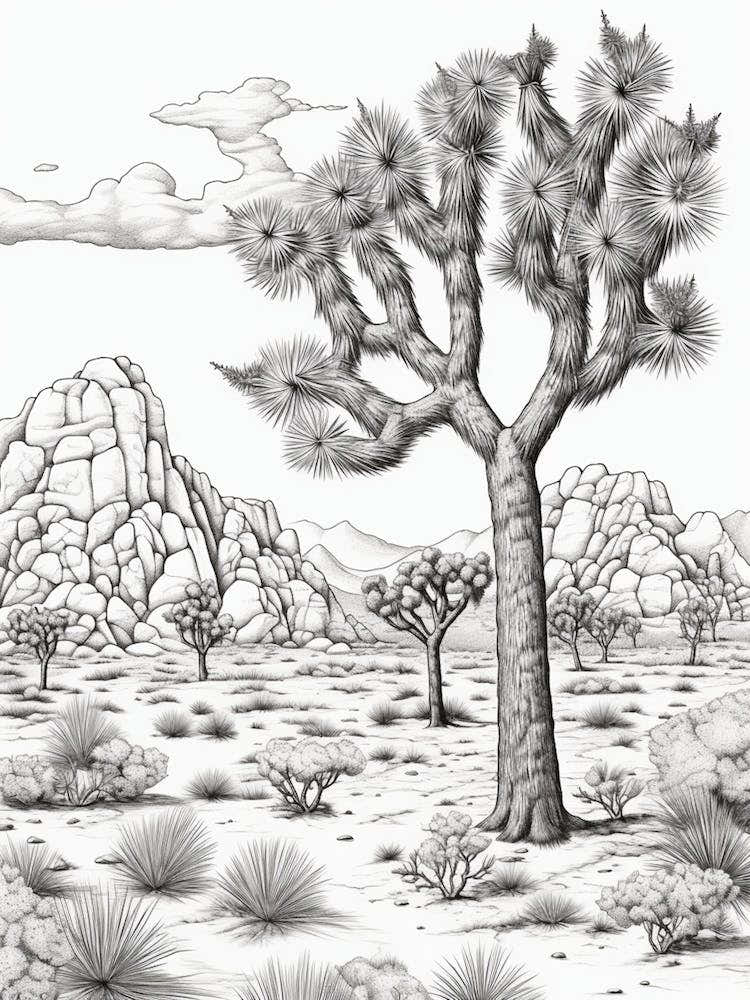 Detailed Drawing Of A Joshua Trees 1
