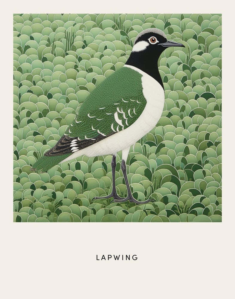 Ohara Koson Inspired Bird Painting Lapwing 2 Poster