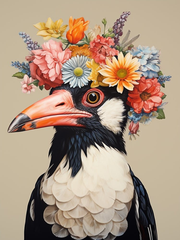 Bird With A Flower Crown Magpie 7