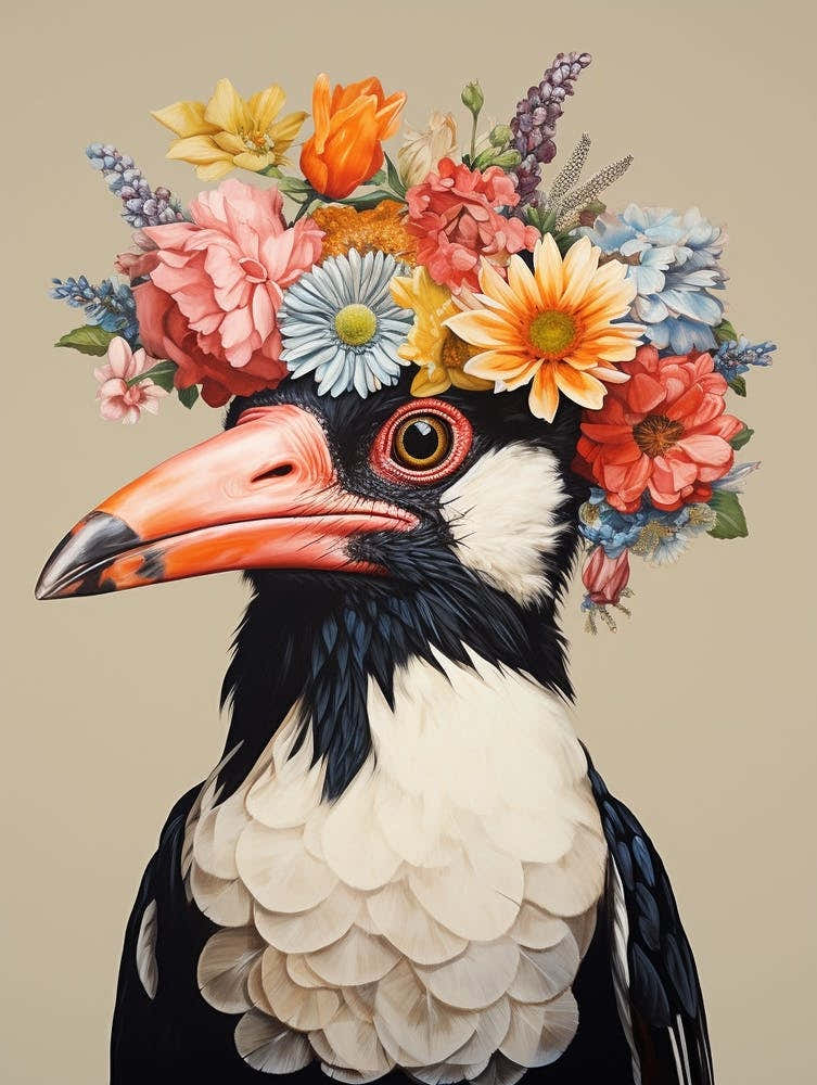 Bird With A Flower Crown Magpie 7