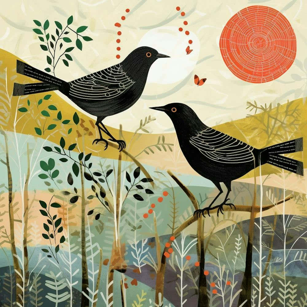 Bird In Nature Blackbird 1