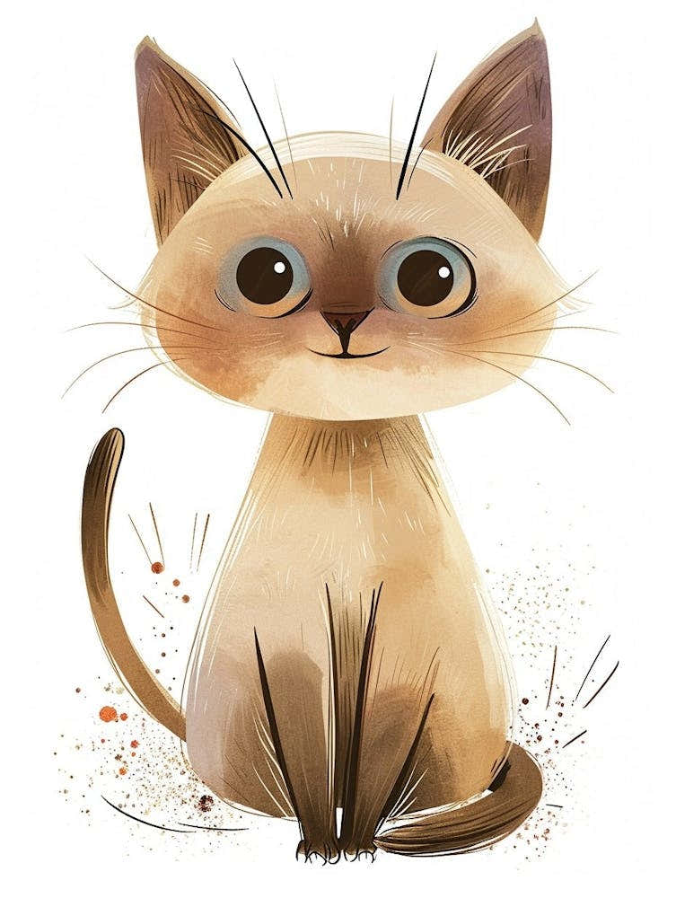 Oriental Shorthair Cat Clipart Illustration 4