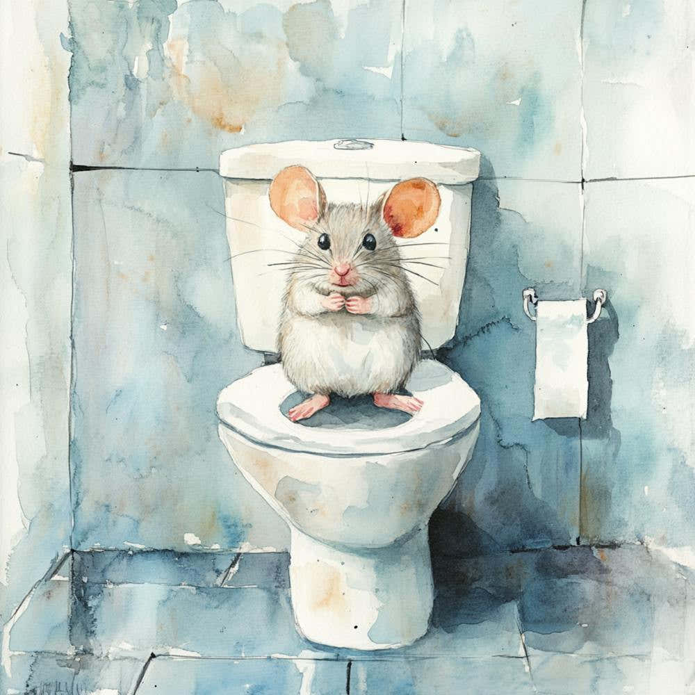 Mouse On Toilet 6