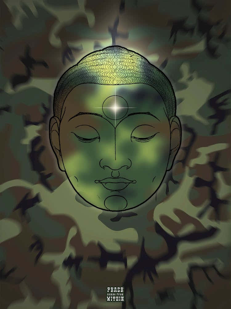 Buddha Collection - 'Peace Come From Within' - Buddha Camouflage Design