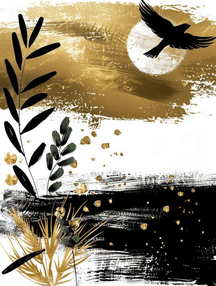 Gold And Black Abstract Painting 27