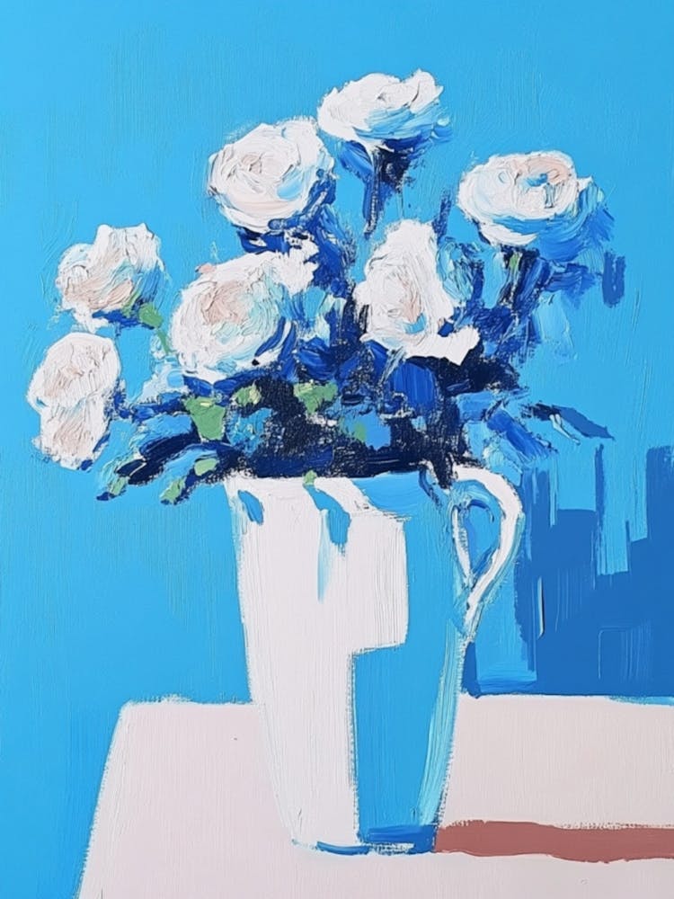White Roses In A Vase