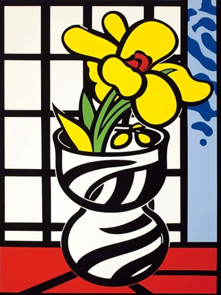 Freesia Flower Still Life  4 Pop Art Style