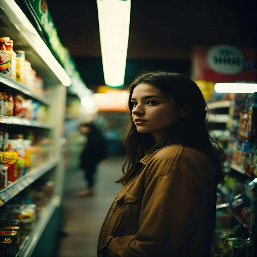 Girl In A Grocery Store