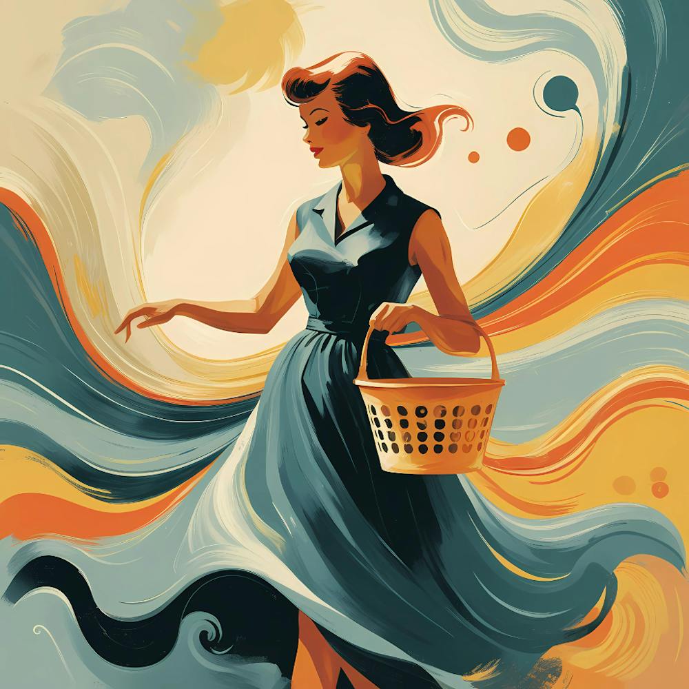 Laundry - Woman With A Basket