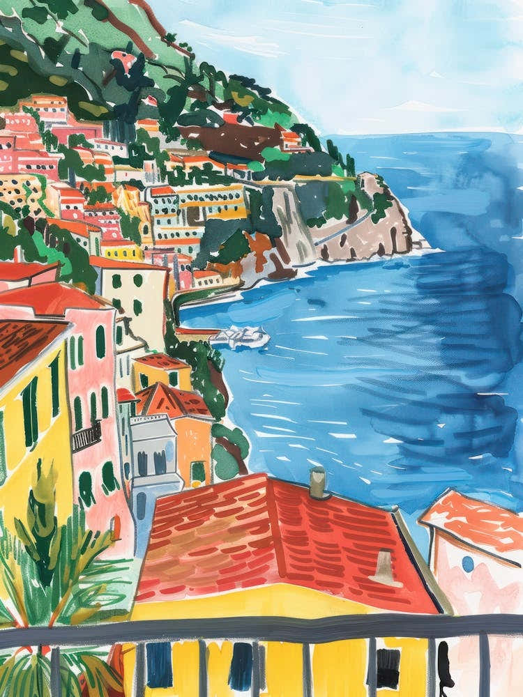 Travel Poster Happy Places Positano 4