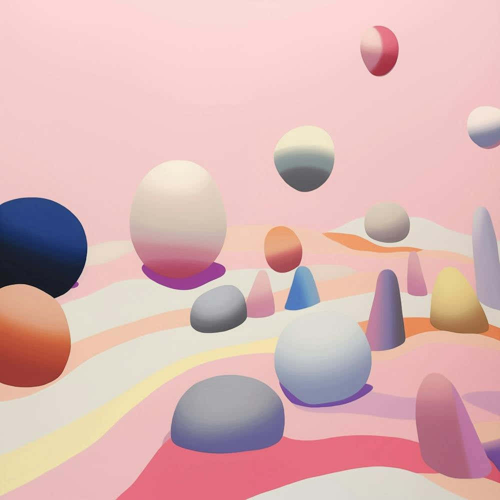 Pastell Kunst zarte kreise, hügeln, formen, Illustration Malerei