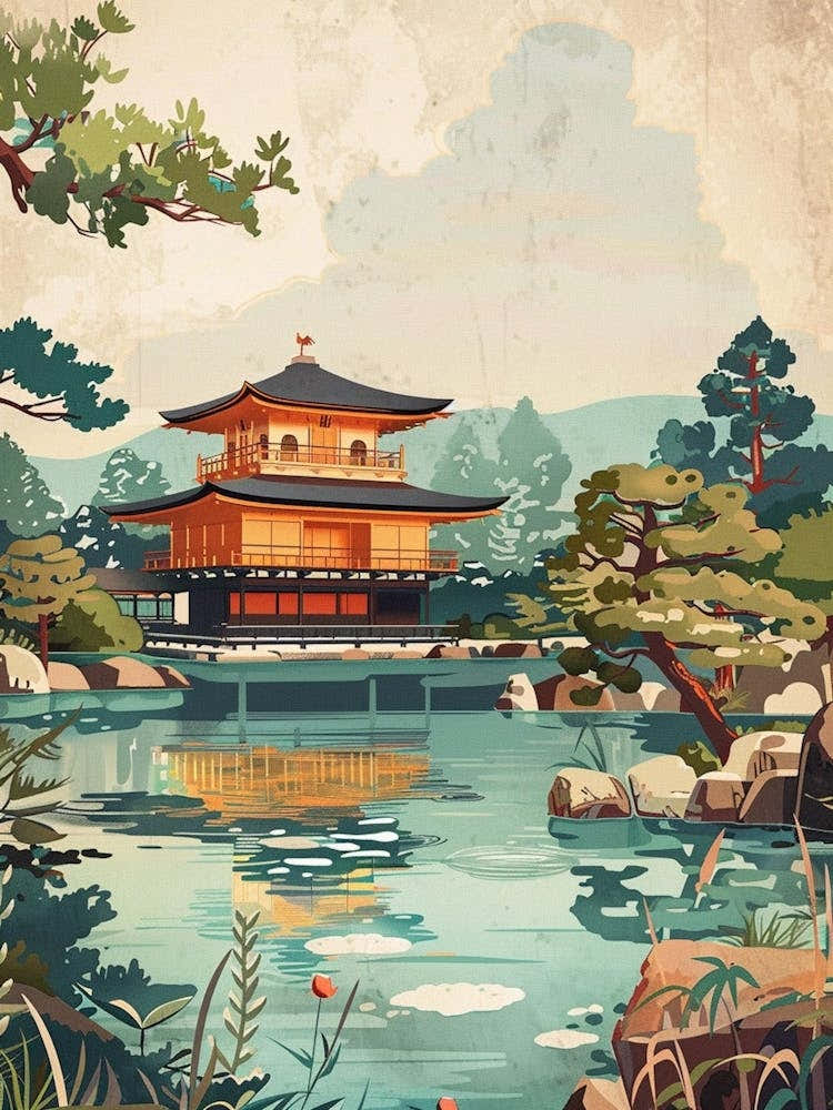 Traditional Castle Osaka Japan Mid Century Modern 2