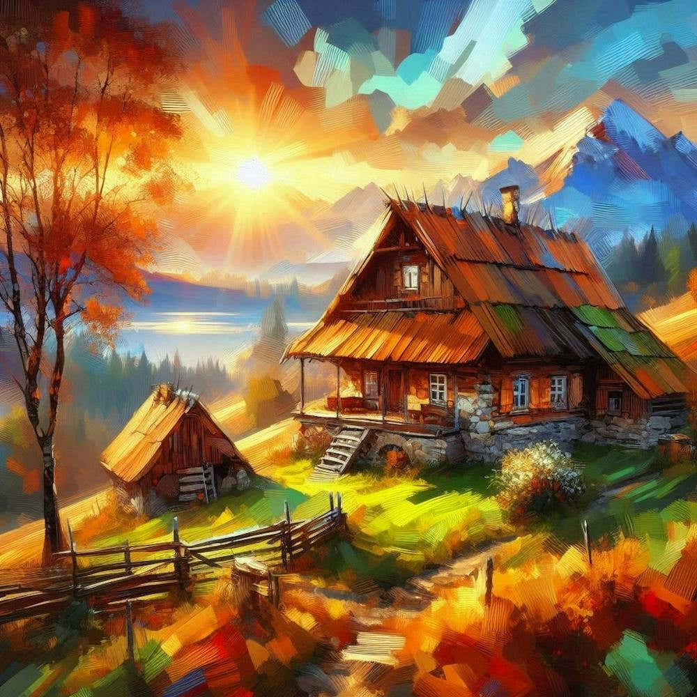 Autumn House Painting