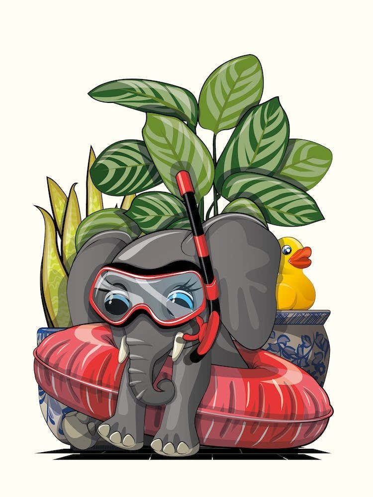 Elephant Ready For A Swim