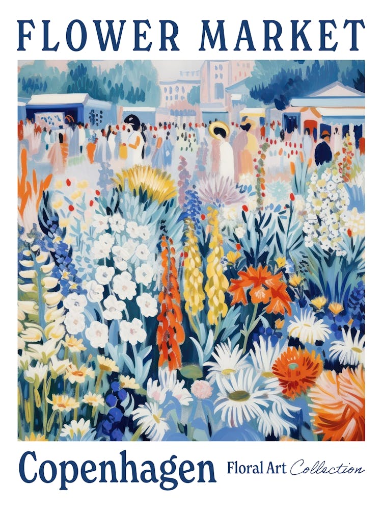 Flower Market Copenhagen Blue
