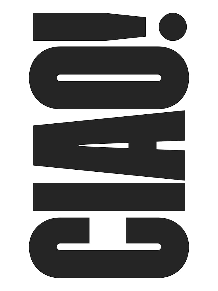 Ciao - Black & White Typography