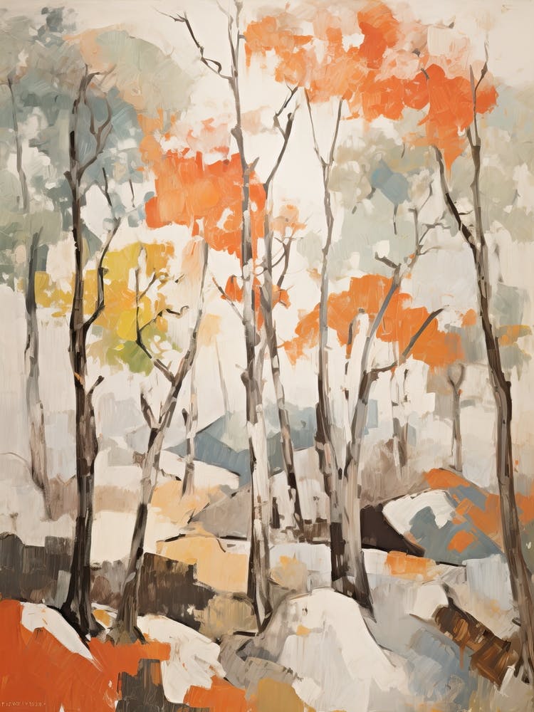 Autumn Fall Forest Pattern Painting 9