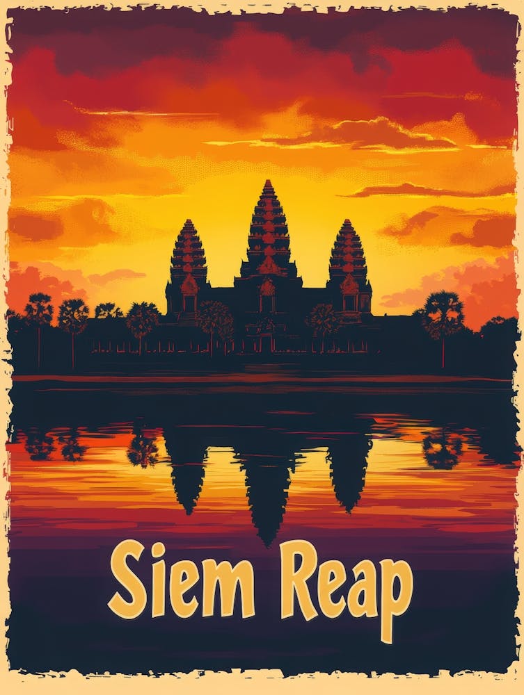 Aihrgdesign A Vintage Travel Poster Of Siem Reap 1